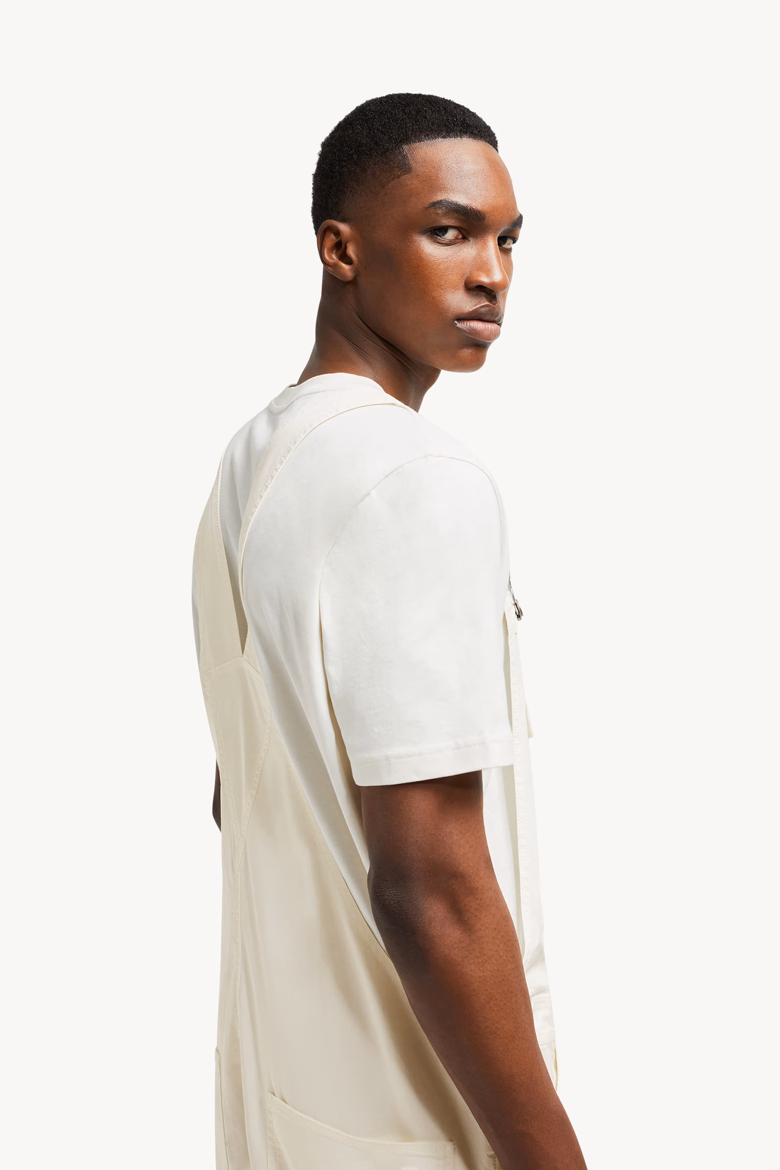 Peto de gabardina de algodón Blanco Moncler 4